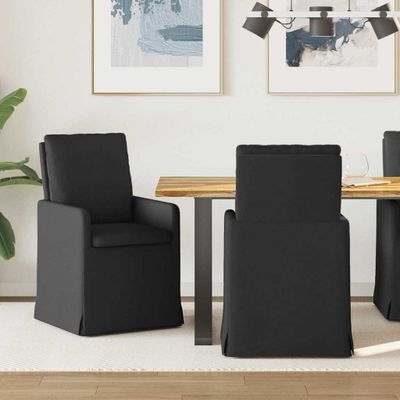 vidaXL Jedálenské stoličky 2 pcs Čierna 57 x 67 x 98 cm látka