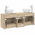 vidaXL Set kabinetov do kúpeľne 3 ks Dub sonoma 49,5 x 35 x 63 cm