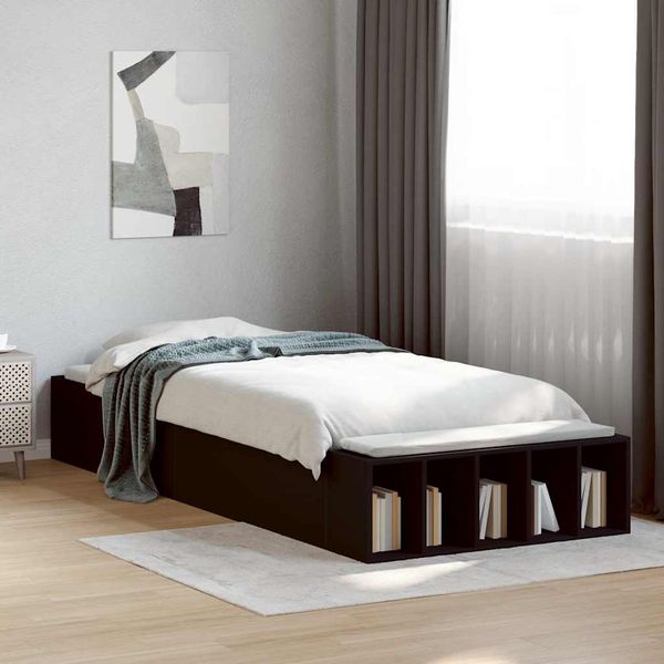 vidaXL Posteľný rám čierny 75x190 cm kompozitné drevo