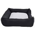 vidaXL Pelech pre psa čierny a biely 85,5x70x23 cm ľanový vzhľad flís