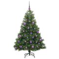 vidaXL Umelý vianočný stromček s 150 LED-i Zelená 150 cm PE a PVC
