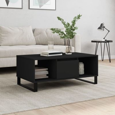 vidaXL Konferenčný stolík čierny 90x50x36,5 cm spracované drevo