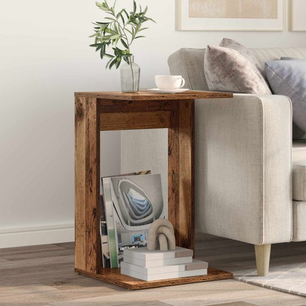 vidaXL Bočný stôl Staré drevo 40 x 38 x 62,5 cm Kompozitné drevo
