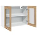 vidaXL Závesná sklenená skrinka “Lyon” Artisan Dub 80x31x60 cm Drevo