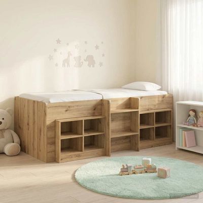 vidaXL Loftová posteľ s kabinetom 3 ks Dub artisan Kompozitné drevo
