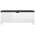 vidaXL Úložný box+podložka, lesklý biele 105x40x45cm kompozitné drevo