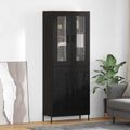 vidaXL Highboard Čierny dub 69,5 x 34 x 180 cm Kompozitné drevo