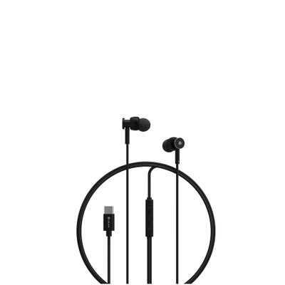 Káblové slúchadlá Devia Smart M1 Digital Metal USB-C čierna