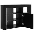 vidaXL Rohový LED TV kabinet 100x40x68cm Čierna Kompozitné drevo