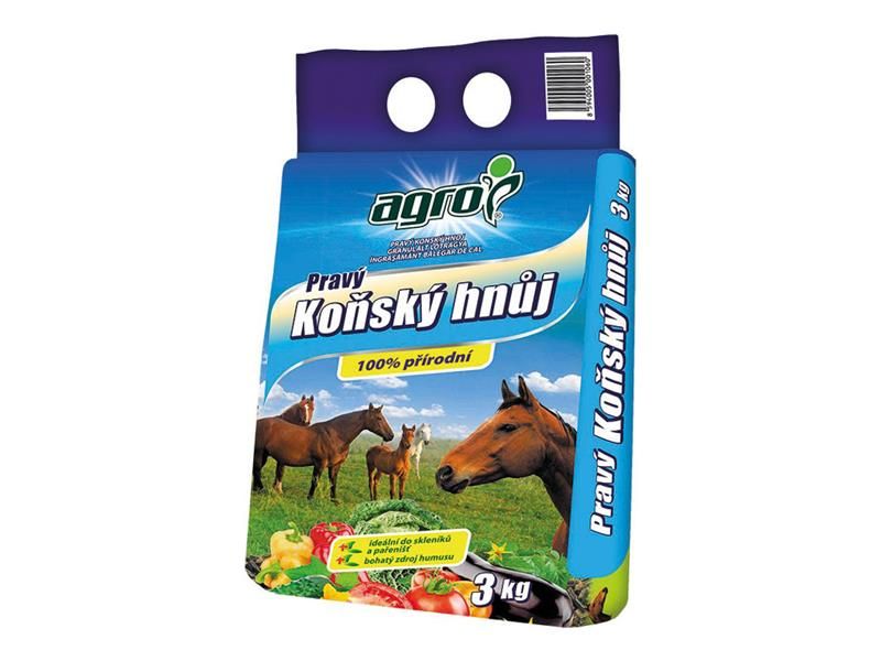 Pravý koňský hnoj AGRO 3 kg