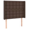 vidaXL Čelo postele so záhybmi hnedé 83x16x118/128cm umelá koža