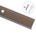 vidaXL Schodové lišty v tvare L 5 ks, hliník 90 cm, hnedé