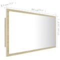 vidaXL LED kúpeľňové zrkadlo dubu sonoma 80x8,5x37 cm, akryl
