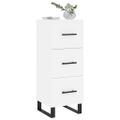 vidaXL Komoda biela 34,5x34x90 cm spracované drevo