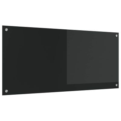 vidaXL Kuchynský obklad Čierna 110 x 50 cm tvrdené sklo