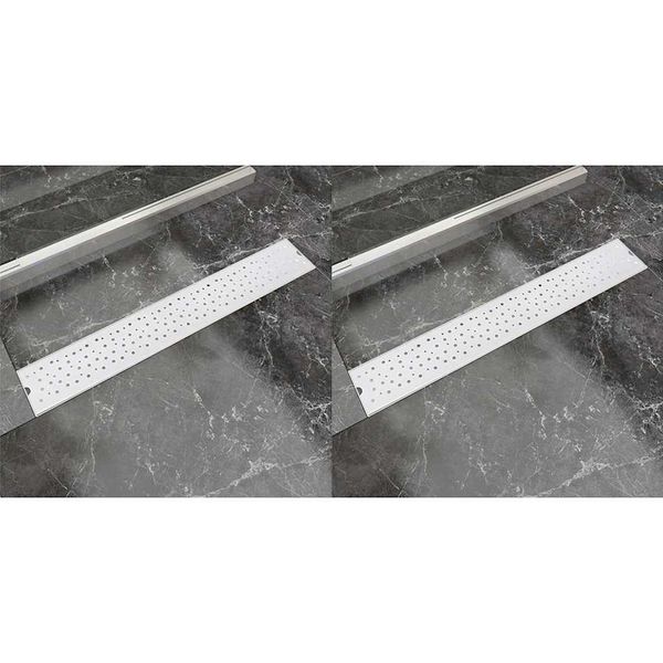 vidaXL Rovný sprchový odtok 2 ks s bublinkami 730x140 mm nehrdzavejúca oceľ