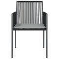vidaXL Záhradné stoličky a vankúše 4ks čierne 54x60,5x83,5cm polyratan