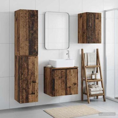 vidaXL Sada kúpeľňového nábytku 3 ks Staré drevo 33 x 34,5 x 160 cm