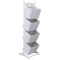 vidaXL Regál so 4 košíkmi biely 35x35x125 cm drevený
