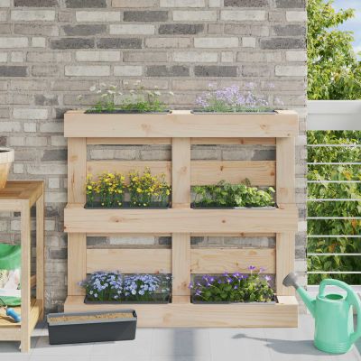 vidaXL Kvetinové boxy pre euro palety 24 pcs Sivá 36 x 13,5 x 9,5 cm