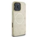 Puzdro Guess pre iPhone 16 Pro 6,3" GUHMP16LPSAPSMED zlatá tvrdé puzdro Saffiano Peony Classic Logo MagSafe