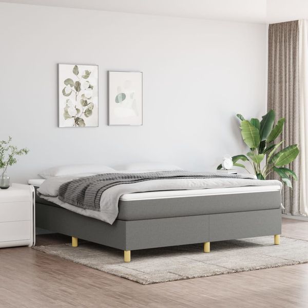 vidaXL Boxspring posteľ s matracom tmavosivá 160x200 cm látka