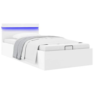 vidaXL Hydraulický posteľný rám+úložný priestor, LED, 90x200 cm