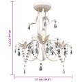 Krištáľový vysiaci luster, elegantný, biely