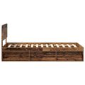 vidaXL Rám postele Staré drevo 100 x 200 cm Masívne borovicové drevo