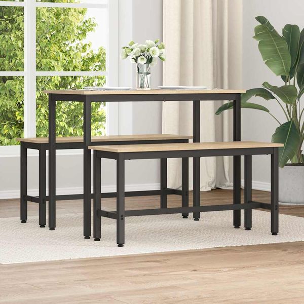 vidaXL Jedálenská lavička 2 pcs Sonoma dub 100 x 32,5 x 48,5 cm
