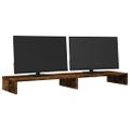 vidaXL Stojan na monitor dymový dub 100x27x10 cm kompozitné drevo