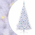 vidaXL Umelý vianočný stromček s 300 LED-i Biela 210 cm PVC a oceľ