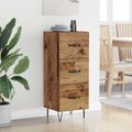 vidaXL Servírovacia skriňa Staré drevo 34 x 34.5 x 90 cm