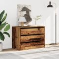 vidaXL Rohová komoda so zásuvkami staré drevo 80x41x58cm kompoz. drevo