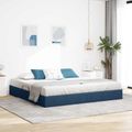 vidaXL Otomanový posteľný rám s úložiskom Modrá 200 x 200 cm látka