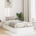 vidaXL Otomanový posteľný rám s úložiskom Biely 203 x 100 x 25 cm