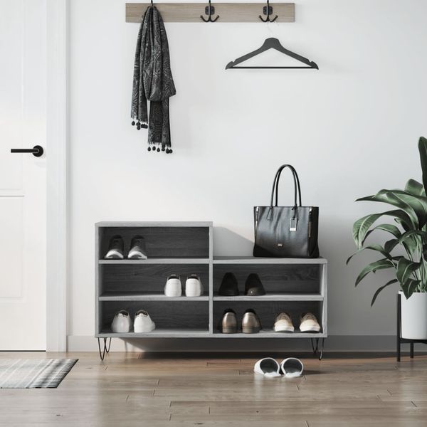 vidaXL Botník sivý dub sonoma 102x36x60 cm spracované drevo