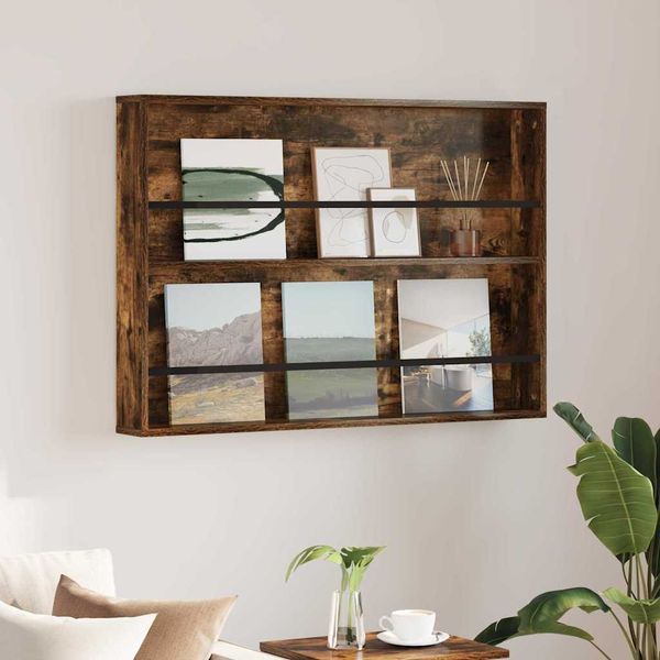 vidaXL Regál na časopisy Dymová dub 100 x 12 x 70 cm Kompozitné drevo