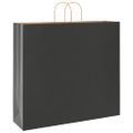 vidaXL Papierové tašky 50 ks s rúčkami, čierna, 54x15x49 cm