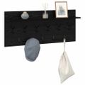 vidaXL Vešiak na stenu Nástenná montáž Čierny dub 100 x 40 x 12 cm