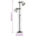 vidaXL Stojanová lampa s 2 tienidlami strieborná E27 liatina železa