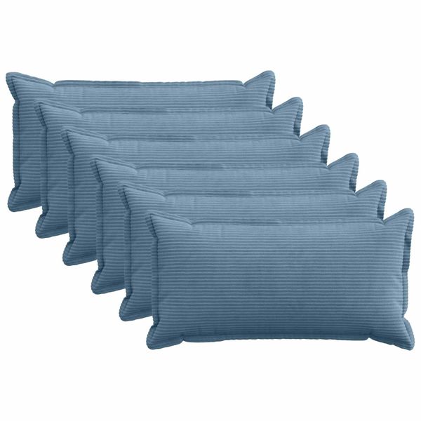 vidaXL Poťah na podložku 6 ks HOUTEN Modrá 40 x 80 cm manšestr