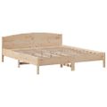vidaXL Posteľ s knižnicou bez matraca 200x200 cm borovicový masív