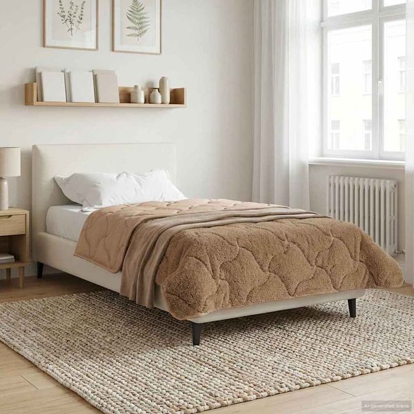 vidaXL Zimný prehoz Sivohnedá 155 x 220 cm Mikrofáza a Teddy fleece