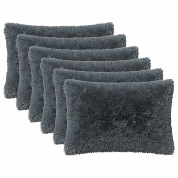 vidaXL Podložka s vankúšom HEERLEN 6 ks Antracitová PV fleece