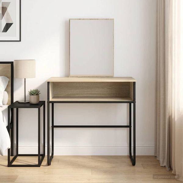 vidaXL Toaletný stolík Dub sonoma 81 x 40 x 131 cm Kompozitné drevo