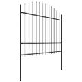 vidaXL Záhradný plot s vrchnou časťou z ocele 1506x175 cm čierny