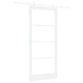 vidaXL Posuvné dvere 93 x 211 cm Masívne borovicové drevo a sklo Biela