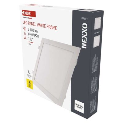 LED vstavané svietidlo NEXXO, štvorec, biely, 24W, neutrálna biela