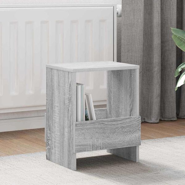 vidaXL Regál na časopisy Sivý Sonoma 35 x 30 x 45 cm